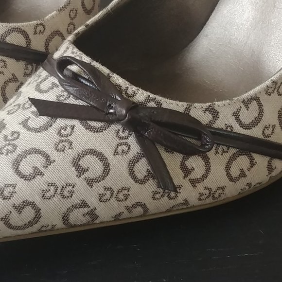 Guess Brown Signature Fabric Pumps - Picture 8 of 8